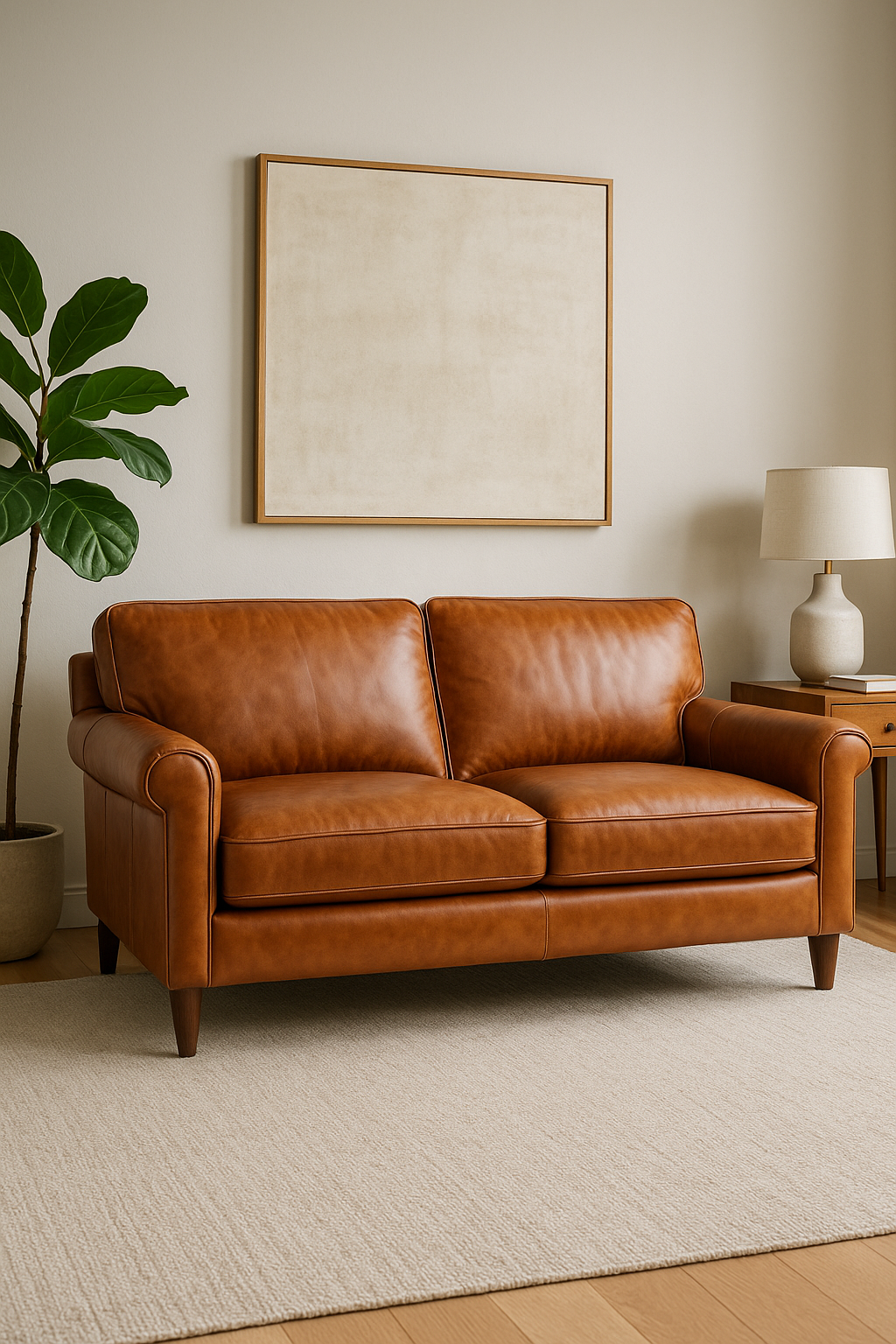Well-maintained leather sofa